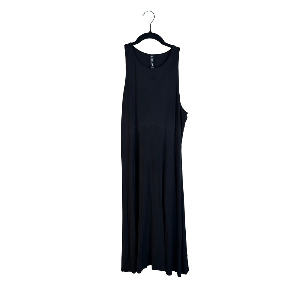Athleta Women's Black Sleeveless Modal Blend Fit and Flare Midi Dress Size Small